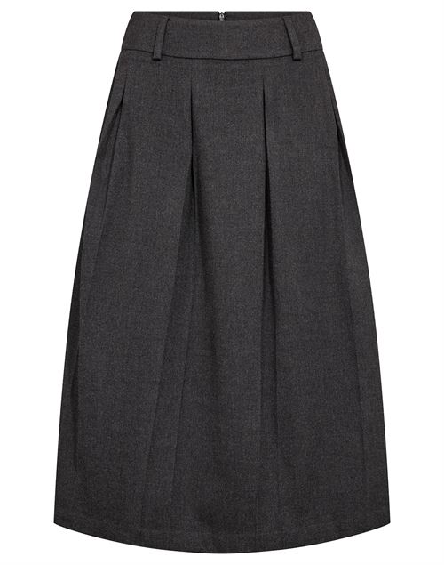 BRUUN & STENGADE NEDERDEL, BS ELKE REGULAR FIT SKIRT, DARK GREY